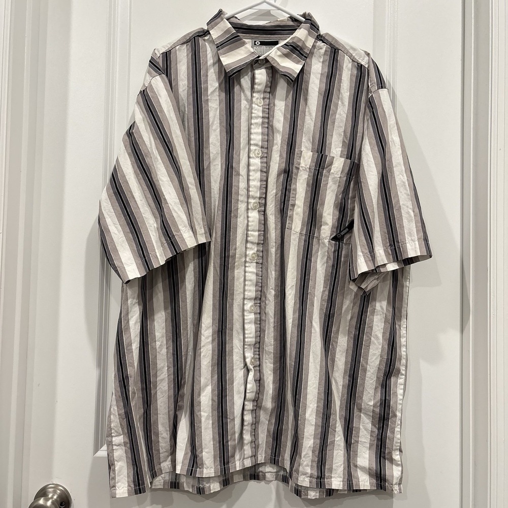 Southpole Y2K Vertical Stripe Button Shirt Cotton Streetwear Size XL